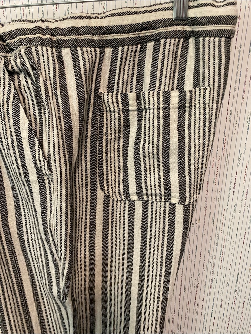 Old Navy XL wide Leg Striped Drawstring Trousers - Black & White - Picture 6 of 9